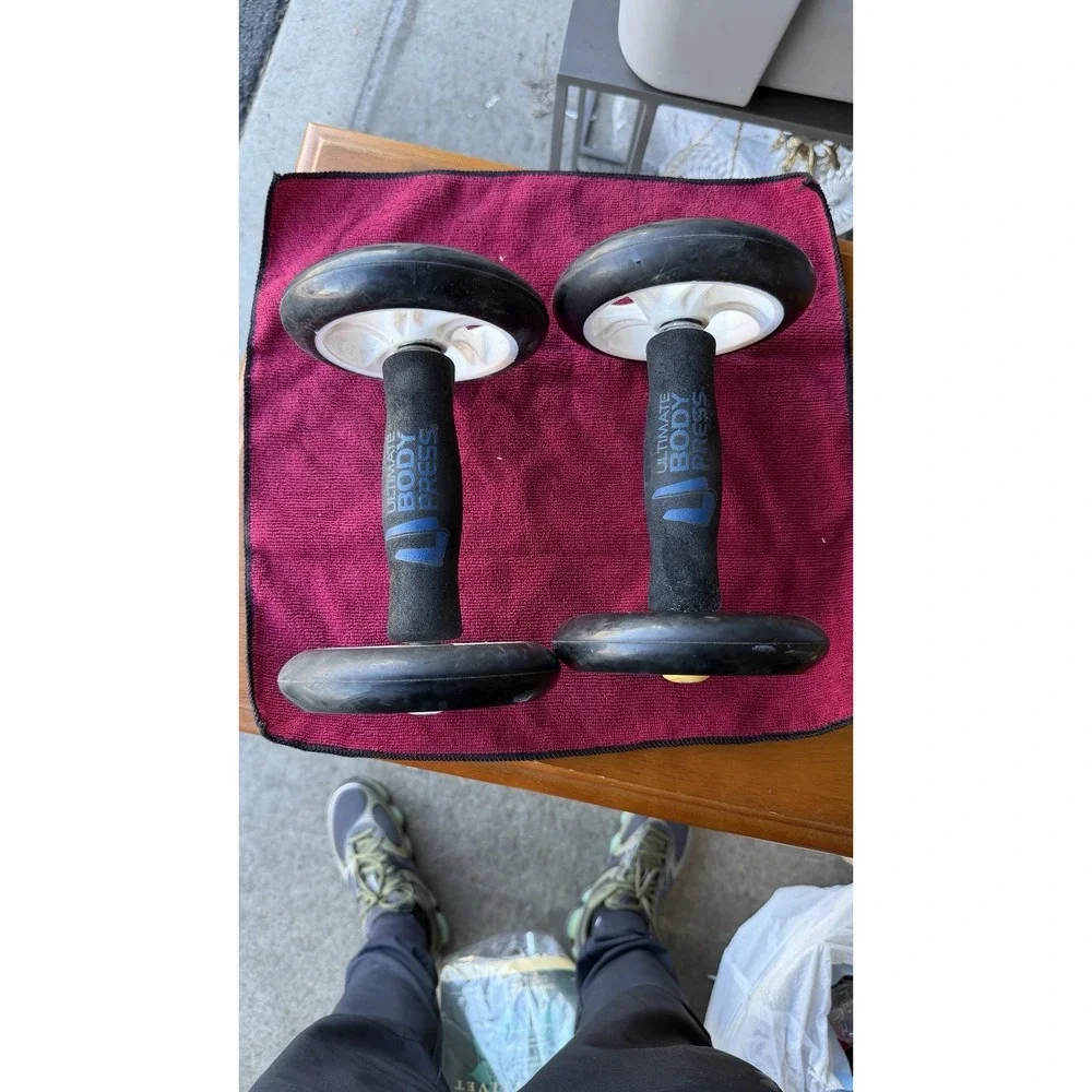 Ultimate Body Press Ab Wheel Roller Exercise Core Trainer Pair - Picture 2 of 12